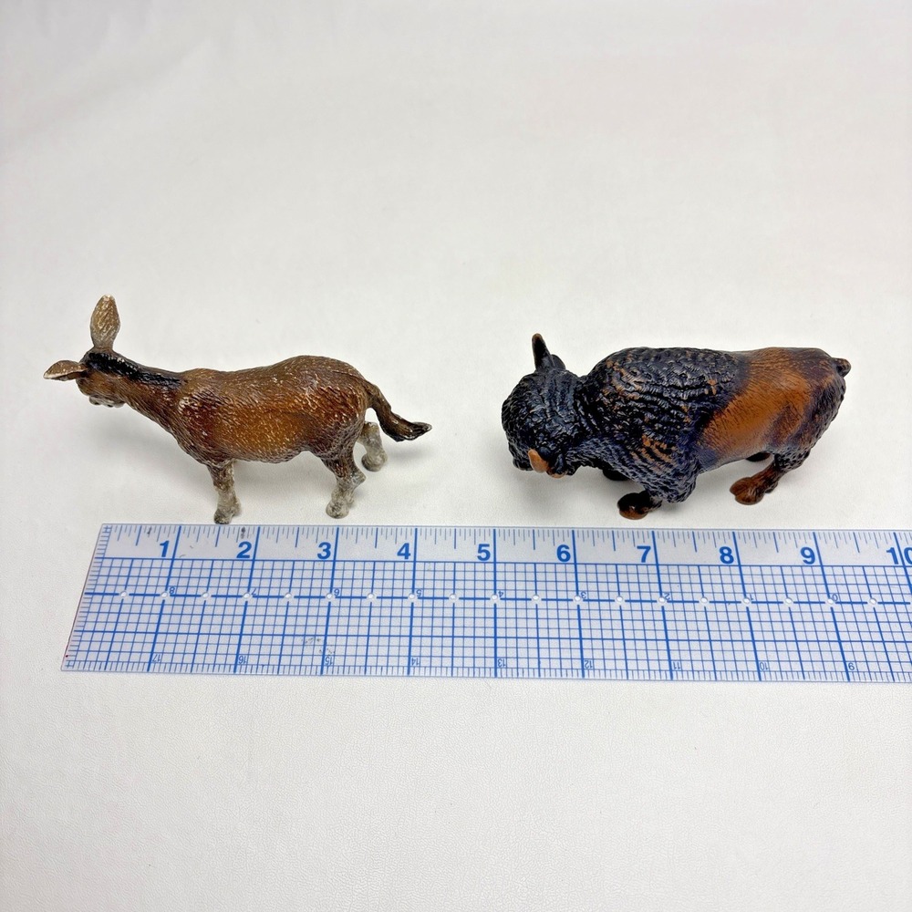 Schleich Brown American Buffalo BIison And Donkey Western Animal Figure - Picture 7 of 7